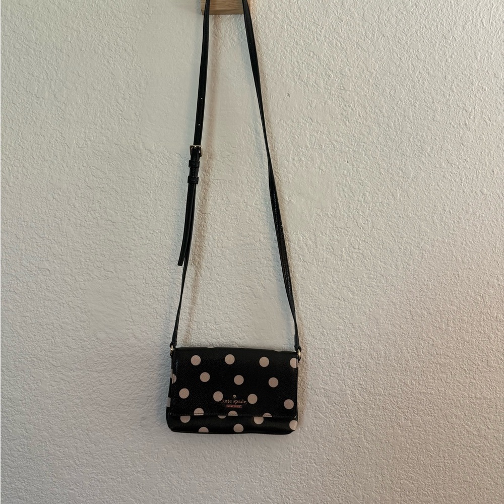 Kate Spade Black and Cream Polka Dot Crossbody Bag